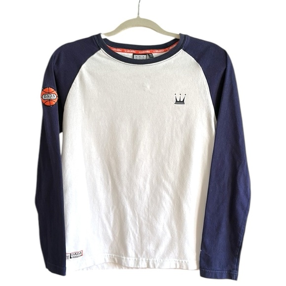 DADA SUPREME Basketball T-Shirt Raglan Long Sleeve Ring Neck Spell Out Medium - Picture 1 of 16